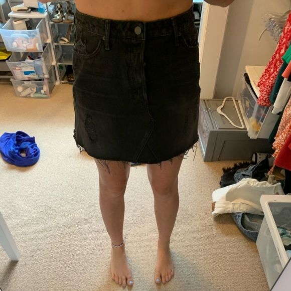 Black highrise denim skirt - Picture 2 of 7